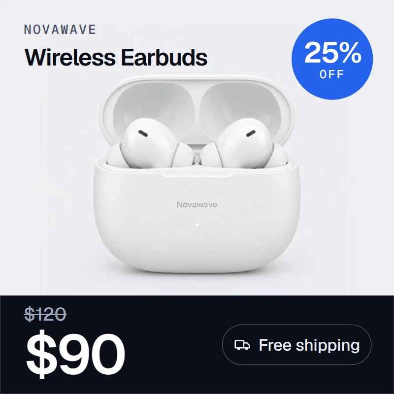 Wireless earbuds dynamic ad