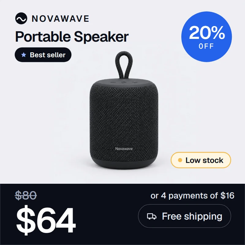 Portable speaker dynamic ad