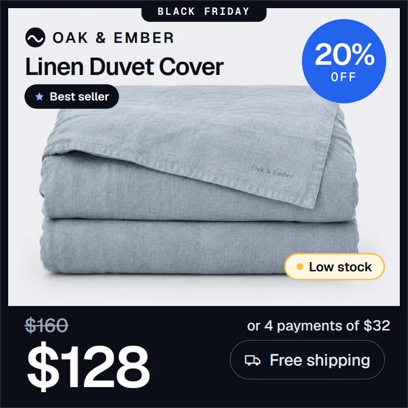 Linen duvet cover dynamic ad