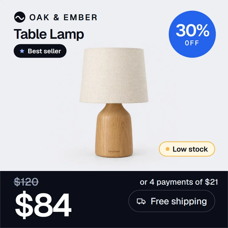 Table lamp dynamic ad