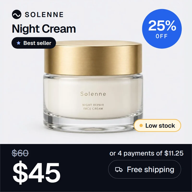 Night cream dynamic ad